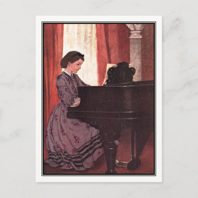 Postal Jessie Willcox Smith - Pequeñas Mujeres - Beth (Anverso)