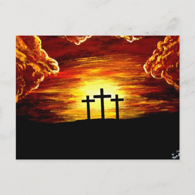 Postal Jesucristo Amor a Dios Crucifijo (Anverso)