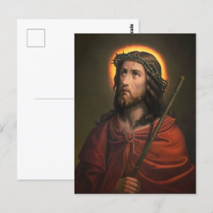 Postal Jesucristo con corona de ánimos