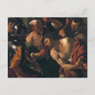 Postal Jesucristo con la corona de los ánimos