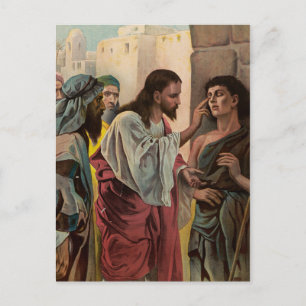 Postal Jesucristo curando al ciego