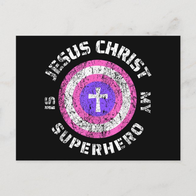 Postal Jesucristo es mi superhéroe Jesús (Anverso)