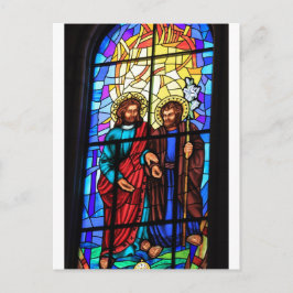 Postal Jesucristo mi pastor ventana de vidrio manchado