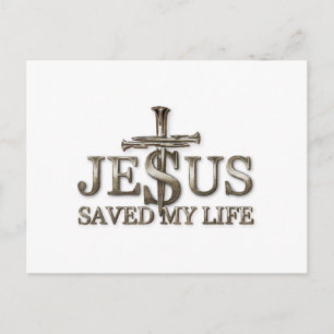 Postal Jesucristo Salvó Mi Vida Regalo Para Mujeres Hombr