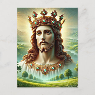Postal Jesucristo usando el arte del paisaje de la corona