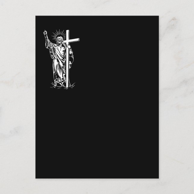 Postal Jesucristo y una cruz (Anverso)