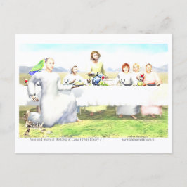 Postal Jesus and Mary at Wedding of Cana