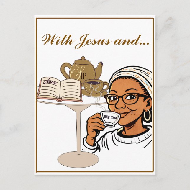 Postal Jesus and My Tea Stationery (Anverso)