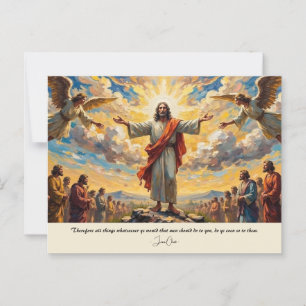 Postal Jesús Angels Y Una Multitud