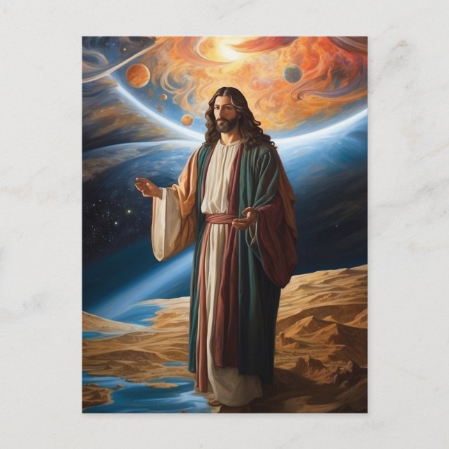 Postal *~* Jesus Arms Planet Universe Earth AP50 Cosmos (Anverso)