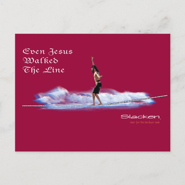 Postal jesus caminando la línea (Anverso)