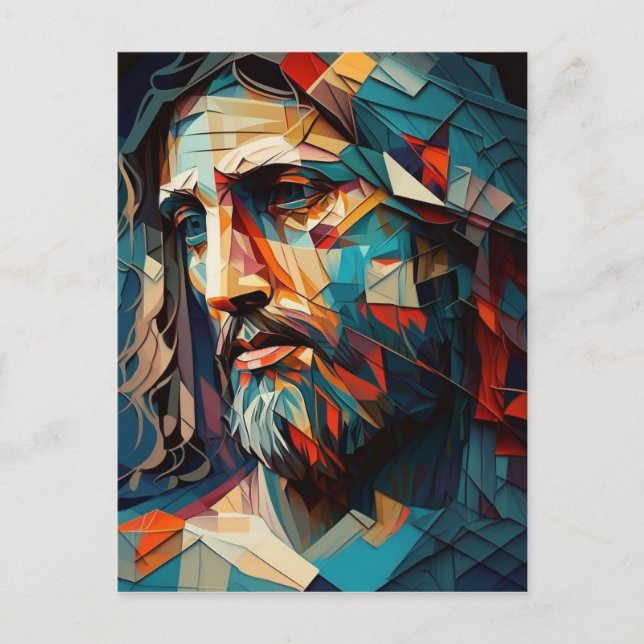 Postal Jésus Christ cubisme (Anverso)