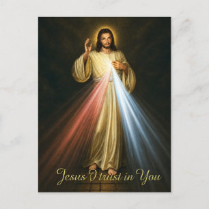 Postal Jesús Confío en Ti Divina Misericordia Católica