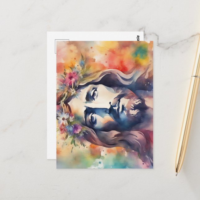 Postal Jesús de la acuarela (Anverso/Reverso In Situ)