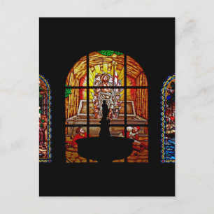 Postal jesús de vidrio manchado