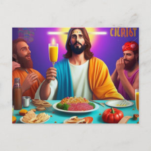 Postal Jesús Divertido y Colorido en su Cumpleaños