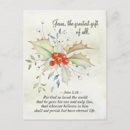 Postal JESÚS El mayor regalo de todos los Navidades de Jo