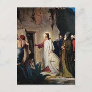 Postal Jesús elevando el Lázaro por Carl Bloch Postcard