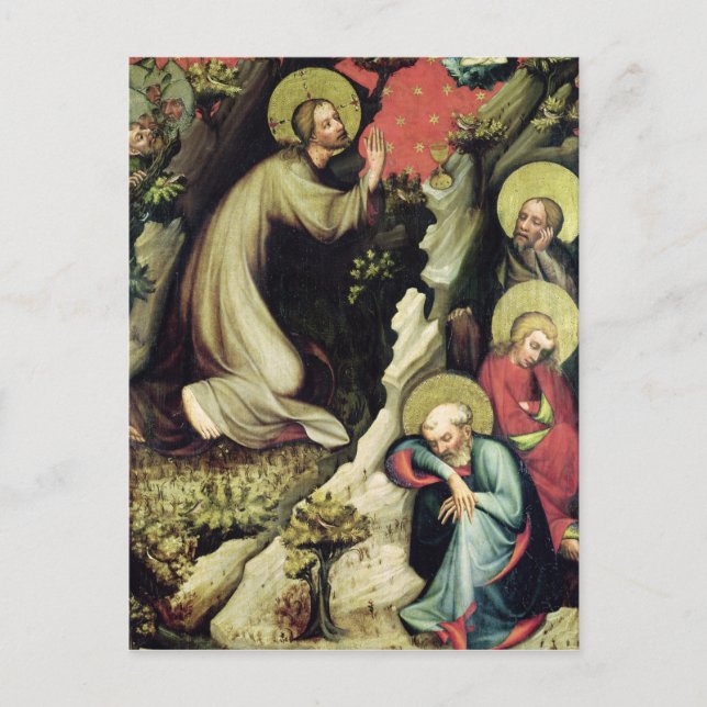 Postal Jesús en el Jardín de Gethsemane (Anverso)