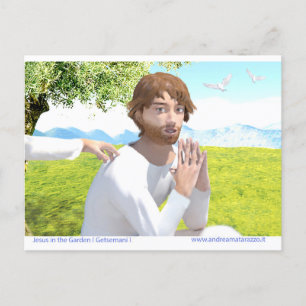 Postal Jesús en el jardín ( Getsemani )