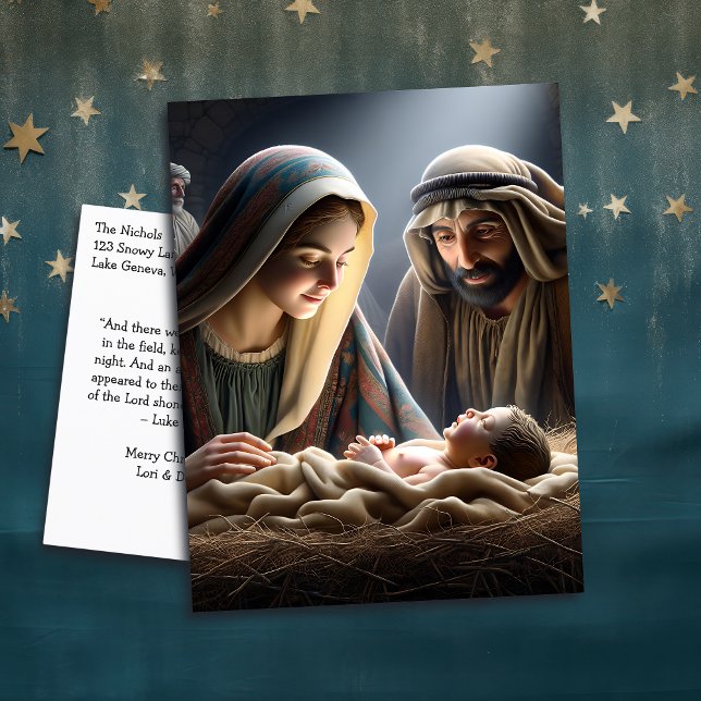 Postal Jesús en el pesebre | Navidades religiosos (Subido por el creador)