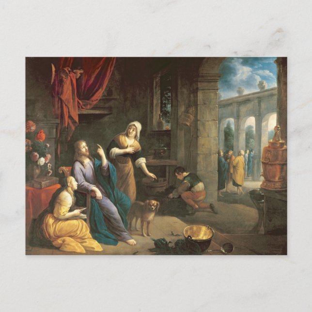 Postal Jesús en la casa de Martha y María (Anverso)