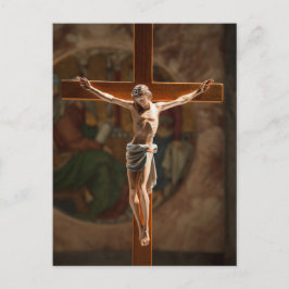 Postal Jesús en la cruz