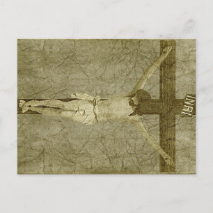 Postal Jesús en la cruz