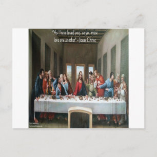 Postal Jesús en la Última Cena "Amaos los unos a los otro