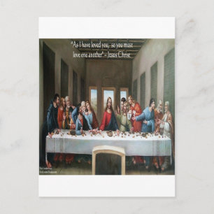 Postal Jesús en la Última Cena "Amaos los unos a los otro