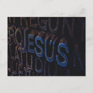 Postal Jesús en Piedra Azul Dios Cristiano Amor