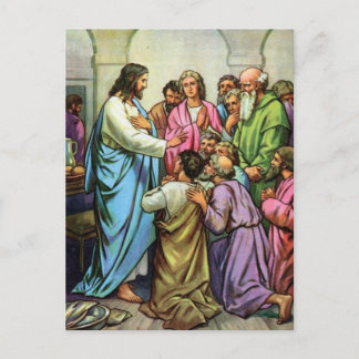Postal Jesús Enseñando Un Nuevo Mandato