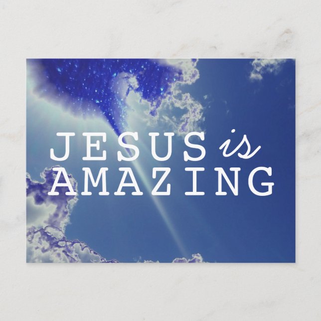 Postal Jesús es asombroso con las estrellas del cielo (Anverso)