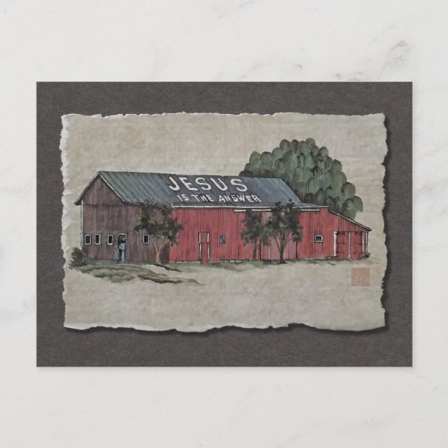 Postal Jesús Es El Barn De Respuesta (Anverso)