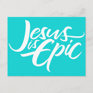 Postal Jesús es el típico y Verde azulado acuario azul cr