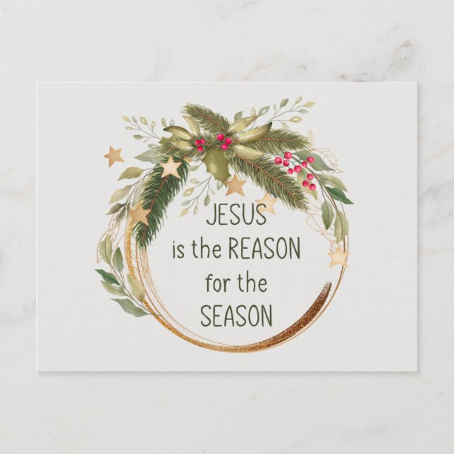 Postal Jesús es la razón de la temporada Navidad (Anverso)