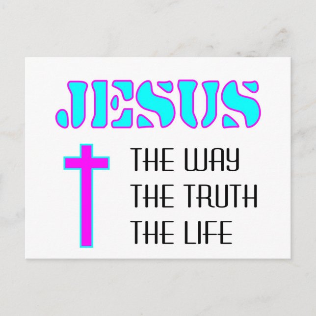 Postal Jesús la forma de la verdad la vida (Anverso)