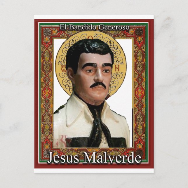 Postal Jesus Malverde , El bandido generoso (Anverso)