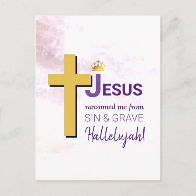 Postal JESÚS ME TRANSOMÓ Feliz Pascua (Anverso)