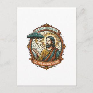 Postal Jesús molesto Nube oscura de lluvia Relámpago Clim