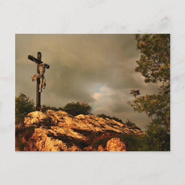 Postal Jesús murió en la cruz (Anverso)