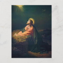 Postal Jesús orando en el huerto de Getsemaní