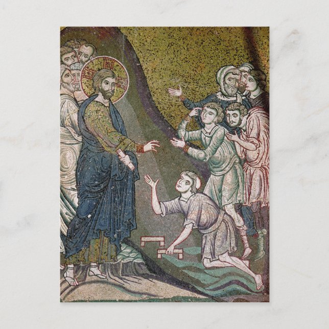 Postal Jesús que cura haber lisiado y las persianas (Anverso)