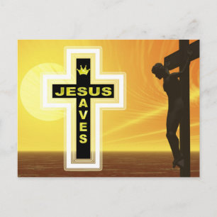 Postal Jesús salva la picadura de crucifixión