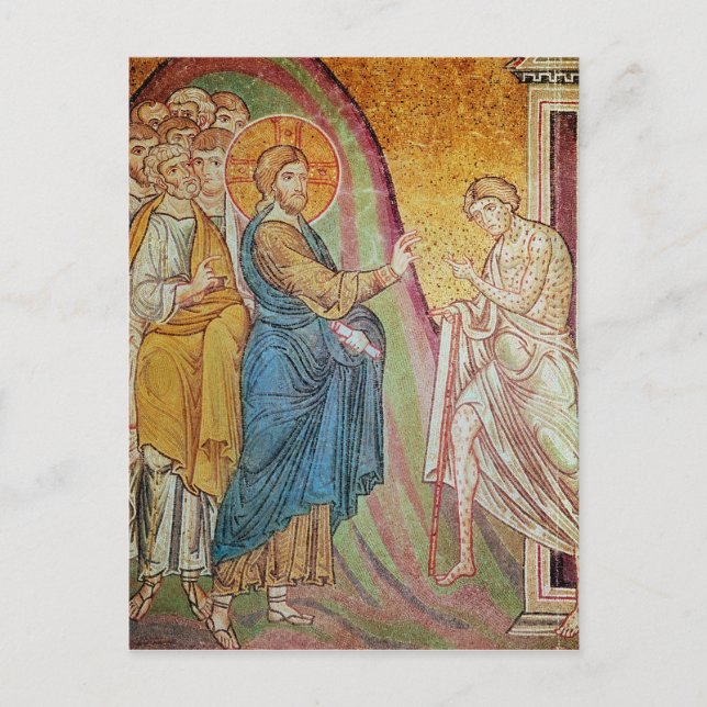 Postal Jesús sanando a un leproso (Anverso)