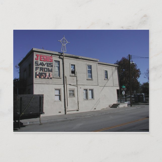 Postal Jesús se salva del infierno (Anverso)