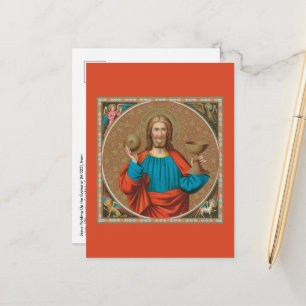 Postal Jesús sujetando la Eucaristía (SNV 050)