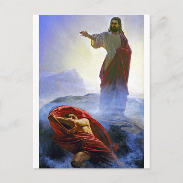 Postal Jesús tentado por Carl Bloch Postcard (Anverso)