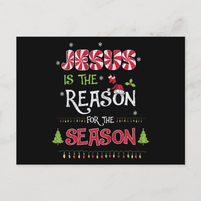 Postal Jesus The Reason The Season Christian Christmas (Anverso)