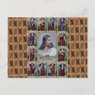 Postal Jesús y los 12 Apóstoles